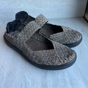 ** Bernie Mev gold bronze  Woven Mary Jane Sandals Shoes Size 40